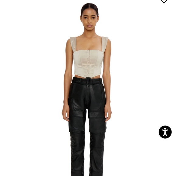 Danielle Guizio Nude Satin Ribbon Corset - Picture 5 of 10